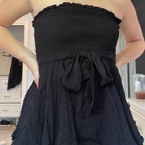 Black isabelle’a cabinet romper with removable matching belt